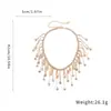 Collar con Borla de Cristal Incrustado de Diamantes Transfronterizo, Lujo Ligero, Sensación de Alta Gama, Cadena para Clavícula Versátil de Nicho, Collar de Declaración de Moda Personalizado