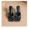 Primer Encuentro Sandalias de Tacón Alto Francesas Estacionales con Lazo Punta Abierta 5cm Zapatos Elegantes Versátiles para la Noche con Falda Estilo Hada