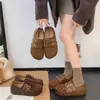 Jialuo Ya~ Zapatos Birkenstock de Suela Gruesa y Tacón Oculto para Mujer, Zapatos de una Sola Pieza Estilo Mary Jane, Nuevos Estilos de Otoño, Mocasines Birkenstock de Dos Vías