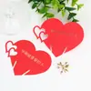 Gracias a la persona más importante tarjeta de copa de vino corazón tallado en papel tarjeta de lugar para banquete de agradecimiento tarjeta de mesa de boda en forma de corazón rojo