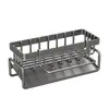 Estante de almacenamiento para cocina esponja Paño de limpieza blanco Estante de almacenamiento de detergente Estante para manteles Estante de drenaje para fregadero Acero inoxidable