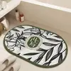 Alfombra de Baño con Patrón Floral de Lujo para Uso Doméstico, Felpudo Absorbente de Agua y de Secado Rápido para la Entrada del Baño, Felpudo Fresco y Sencillo para la Entrada