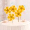 Copyright Decoración de Pastel de Cumpleaños Decoración de Pastel con Tema de Girasol Bandera Insertable Tarjeta para Pastel de Doble Pétalo