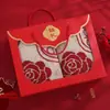 Toalha de Casamento Vermelha 100% Algodão com o Personagem da Felicidade como Lembrança, Toalha Souvenir, Casamento de Poliéster-Algodão, Enxoval para Casamento
