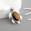 Colgante de Piedra Natural y Cristal Estilo Europeo y Americano Collar DIY Aleación Incrustada Accesorios de Colgante de Joyería de Cristal Transfronterizo