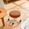 Taburete Pequeño Giratorio para Uso Doméstico, Banco Pequeño con Ruedas, Taburete Bajo para Apartamentos de Alquiler, Taburete Redondo de Ahorro de Espacio de Moda