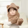 Conjunto de Gorro, Bufanda y Guantes para Niños para Otoño e Invierno, Conjunto de Tres Piezas de Felpa para Niños y Niñas, Estilo Padre-Hijo, Engrosado y Cálido