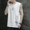 Camiseta sin mangas para hombre, verano, holgada, deportiva, chaleco de baloncesto, chaleco casual, ropa exterior, chaleco de seda helada para hombre