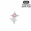 Pendiente de Estrella de Cuatro Puntas F136 Implatatable Aleación de Titanio G23 Joyería para Piercing Corporal Pendiente de Hueso de la Oreja 0.9 Accesorios de Rosca