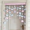 Coração de Menina Sonho Azul Cortina de Porta Cortina Divisória Quarto Cortina Suspensa Decorativa para Porta de Sala de Estar Acessórios Cortina Suspensa Feminina