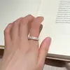 Anillo Popular de Xiaohongshu Cepillado con Microincrustaciones de Circonita para Mujer, Nuevo Diseño de Nicho, Versátil, Lujo Ligero, Anillo Abierto Simple