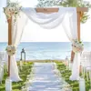 Decoración de Tul para Ambiente de Boda al Aire Libre Transfronteriza Europea y Americana Diseño Arco de Fondo para Escena de Boda Tul de Alta Gama