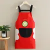 Delantal Casero Impermeable y a Prueba de Aceite para Mujer Verano Delgado Cocina Restaurante Ropa de Trabajo Lindo Estilo Extranjero Delantal de Trabajo Estampado