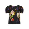 Camiseta de Manga Corta con Pliegues Estilo Mostrador Diseño para Mujer Nicho Estampada Cuello Redondo Ajustada Delgada Estilo Delgado