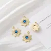 Colgante Chapado Diamante Full Diamond Girasol Europeo y Americano Ojo del Diablo Estrella de Ocho Puntas Accesorios de Joyería Colgante de Collar DIY Pendientes