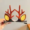Pinza para el Cabello de Reno Navideño para Mujer Pinza para el Cabello de Fiesta Festiva Accesorio para el Peinado Accesorios de Disfraz Cosplay Lindo Doble Pinza Accesorios para el Cabello