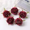 Flor Artificial Flor de Rosa de Té con Borde Enrollado Corona Material para Manualidades Accesorios para Sombrero de Paja Hanfu Flor Falsa de Gama Alta Realista