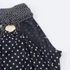 Ins ropa de mujer al por mayor estilo europeo y americano de la cruz hebilla de metal retro lunares cuello halter vestido midi 1165169