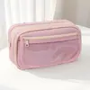 Nova Estojo de Lápis com Velcro de Capivara para Estudantes, Fofo de Grande Capacidade Estilo Ins com Aparência Elegante Coração de Menina Estojo de Papelaria