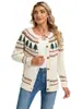 Nuevo suéter de comercio exterior transfronterizo europeo y americano para mujer, chaqueta cárdigan tejida con jacquard de árbol de Navidad Amazon para mujer