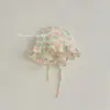 Sombrero Suave y Lindo Estilo Coreano con Borde de Volantes Estilo Palacio para Bebés, Sombrero de Algodón Puro para Proteger los Oídos de Bebé Niña, Primavera