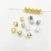 Accesorios de joyería DIY chapados en oro de alta retención de color, cuentas arrugadas, cuentas espaciadoras tipo OVNI, cuentas geométricas metálicas para pulseras y collares, cuentas sueltas