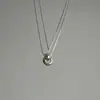 Exquisito Collar Entrelazado para Mujer, Sencillo y Moderno, Colgante Personalizado de Doble Anillo, Diseño de Nicho, Cadena Doble para Clavícula