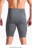 Pantalones cortos deportivos de fitness de cintura alta con control de abdomen transfronterizos para hombre, leggings de compresión de alta elasticidad, pantalones cortos hasta la rodilla para maratón de running