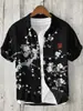 Camisa Hawaiana con Estampado de Vida Marina Transfronteriza para Hombre de Verano Transpirable de Manga Corta Absorbente de Sudor Solapa Transpirable y Absorbente de Sudor