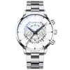 Reloj de Negocios Popular Transfronterizo para Hombre Hueco Casual Correa de Acero Calendario Cristal Cuarzo Reloj Automático Completo para Hombre