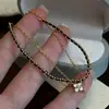 Pulseira de Trevo de Quatro Folhas em Prata Esterlina S925 para Mulheres, Dupla Camada, Simples e Versátil, Versão de Luxo Leve da Moda