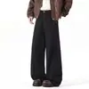 Jeans oscuros de primavera y otoño transfronterizos para hombre, marca de moda, jeans holgados de corte recto línea A, pantalones de pierna ancha de moda de alta calle americana