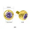 Conjunto Banhado a Ouro em Liga de Titânio F136 com Brincos de Tarraxa com Diamantes para Mulheres Parafuso Interno Cicatrização de Piercing na Orelha Tarraxa de Concha Tarraxa de Lábio Acessórios de Piercing Transfronteiriços