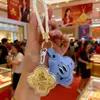 Cadena para Teléfono Móvil de Trébol de Cuatro Hojas Dorado 999 de la Suerte con Llavero de Dinero Concha de Agua Colgante Dorado Mismo Estilo como Regalo
