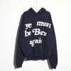 Cpfmkanye Sudadera Azul Marino con Letra de Espuma Reborn Casual Unisex para Pareja Casual Versátil
