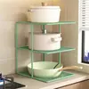 Estante de Esquina para Cocina Estante para Ollas de Estufa Integrado Montado en Pared Multifuncional Multicapa Estante de Almacenamiento para Fregadero