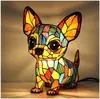 Adornos de resina de la nueva serie de perros transfronterizos, luz nocturna LED, arte, estatua de animal, decoración creativa para el hogar, escritorio