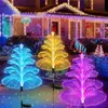 Lámpara de Medusa Solar LED Fibra Óptica Luz de Atmósfera Colorida Decoración de Paisaje de Jardín Luz de Color Luz de Enchufe de Tierra para Césped Luz Nocturna