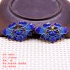 L60522 Cobre Artesanal DIY Duas Cores Ponto Azul Cor Esmeralda Acessórios Básicos Ornamento de Cabelo Material Hanfu 25*42mm