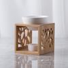 Fabricantes directos difusor de velas cerámico con logo rociado con soporte de madera geometría cuadrada certificación/inspección de fábrica artesanías