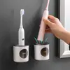 Soporte de pared creativo sin perforaciones para cepillo de dientes eléctrico, estante de pared, estante de almacenamiento, almacenamiento de cepillos de dientes para baño