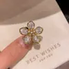 Anillo de Flor Gota de Agua con Zirconia Bañado en Oro Real de 18 Quilates, Diseño de Nicho, Exquisito Anillo para Dedo Índice, Joyería de Lujo Ligero y Sensación de Alta Gama