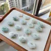 Venta al por mayor del fabricante Jade de Seda Dorada Natural Verde Nube de Tianshan Candado Ruyi Joyería Antigua China Flor Flotante de Hielo Estilo Caliente de Transmisión en Vivo