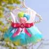 Roupas para cachorro de estimação, roupas de gato para primavera e verão, saias para cachorro de estimação, suprimentos, saias de gaze com estampa de coração para Teddy, Bichon, Schnauzer