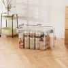Caja de almacenamiento portátil transparente de gran capacidad, gruesa, para guardar juguetes, aperitivos y ropa.