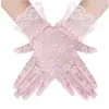 Luvas de Renda Femininas Luvas para Festa do Chá de Casamento Laço Acessórios Elegantes de Verão Século XX Banquete de Ópera Funeral