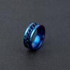 Anel Masculino de Moda em Aço Inoxidável Simples Anel de Corrente Giratório de Aço Titânio Abridor de Garrafa Preto Pulseira Masculina de Personalidade