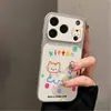 Adequado para Apple 17promax Desenho Animado Bolinhas Xadrez Coelho Gato KT Capa Dura Macia para iPhone Personalizada UV