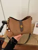 Bolso cubo esmerilado transfronterizo para mujer, nuevo bolso de hombro Maillard de moda 2026, bolso cruzado retro de gamuza