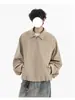 Chaqueta Detroit Retro Americana con Solapa para Hombre Tendencia de Otoño Marca Holgada Casual Versátil Silueta Chaqueta Corta de Trabajo